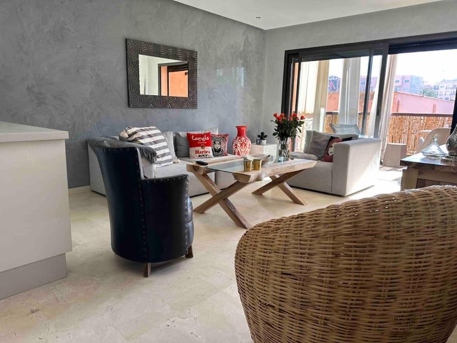 App. Traversant Au Gueliz + Piscine Sur Le Toit Apartment Marrakesch